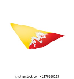 Bhutan flag, vector illustration on a white background