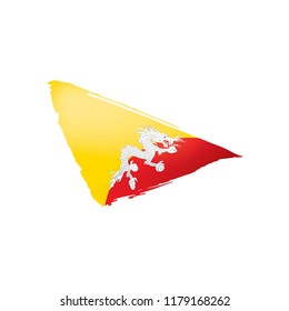 Bhutan flag, vector illustration on a white background