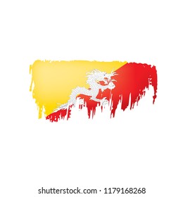 Bhutan flag, vector illustration on a white background
