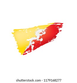 Bhutan flag, vector illustration on a white background