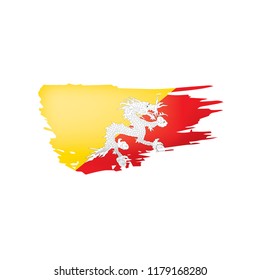 Bhutan flag, vector illustration on a white background