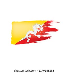 Bhutan flag, vector illustration on a white background