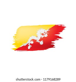 Bhutan flag, vector illustration on a white background