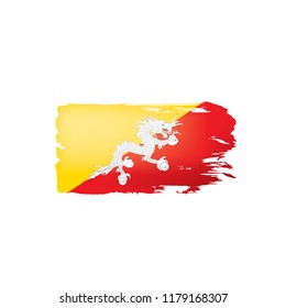 Bhutan flag, vector illustration on a white background