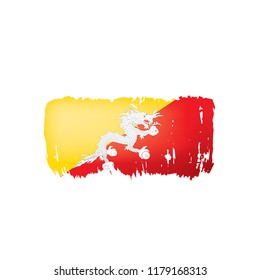 Bhutan flag, vector illustration on a white background