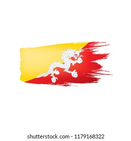 Bhutan flag, vector illustration on a white background