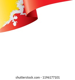 Bhutan flag, vector illustration on a white background