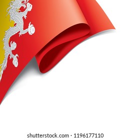 Bhutan flag, vector illustration on a white background