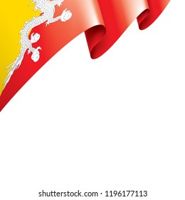 Bhutan flag, vector illustration on a white background