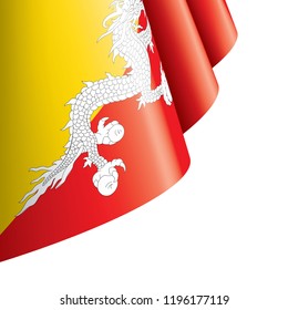 Bhutan flag, vector illustration on a white background