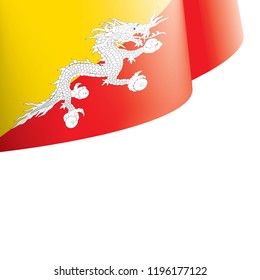 Bhutan flag, vector illustration on a white background