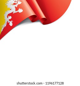 Bhutan flag, vector illustration on a white background