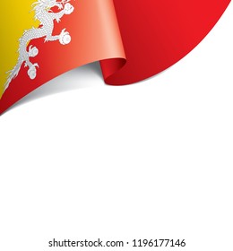 Bhutan flag, vector illustration on a white background