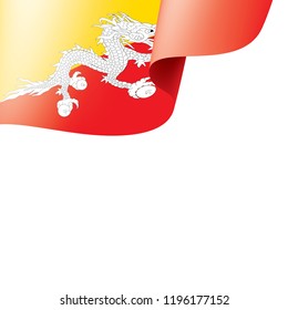 Bhutan flag, vector illustration on a white background