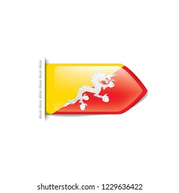 Bhutan flag, vector illustration on a white background