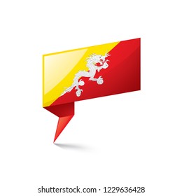 Bhutan flag, vector illustration on a white background