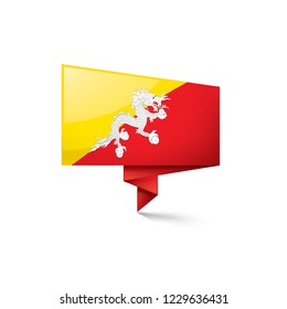 Bhutan flag, vector illustration on a white background