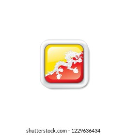 Bhutan flag, vector illustration on a white background