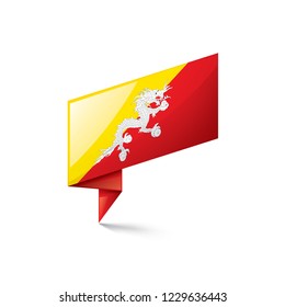 Bhutan flag, vector illustration on a white background