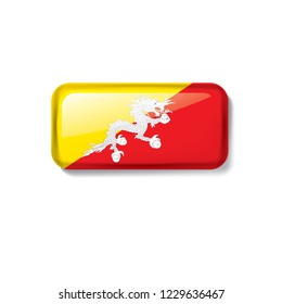 Bhutan flag, vector illustration on a white background