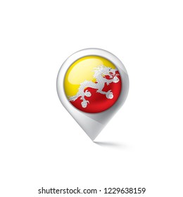 Bhutan flag, vector illustration on a white background