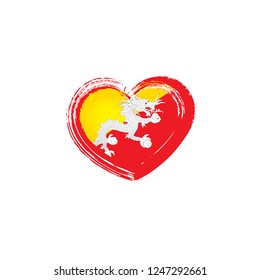 Bhutan flag, vector illustration on a white background