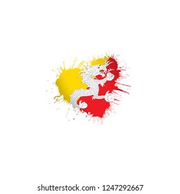 Bhutan flag, vector illustration on a white background