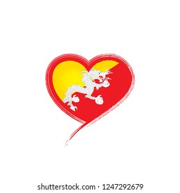 Bhutan flag, vector illustration on a white background