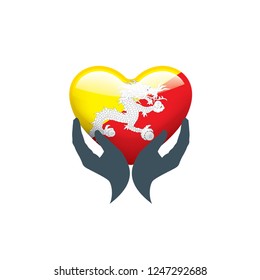 Bhutan flag, vector illustration on a white background