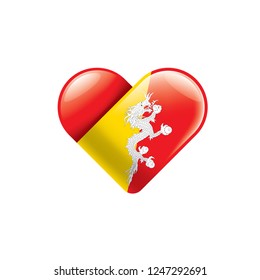 Bhutan flag, vector illustration on a white background