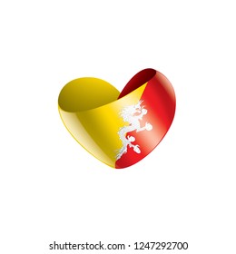 Bhutan flag, vector illustration on a white background