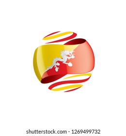 Bhutan flag, vector illustration on a white background