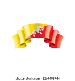 Bhutan flag, vector illustration on a white background
