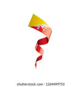 Bhutan flag, vector illustration on a white background