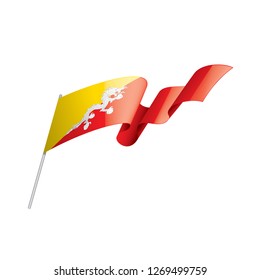 Bhutan flag, vector illustration on a white background