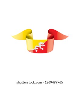 Bhutan flag, vector illustration on a white background