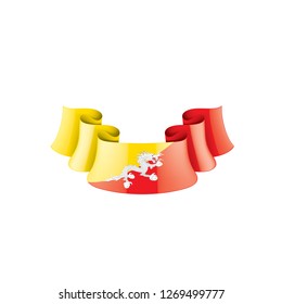 Bhutan flag, vector illustration on a white background