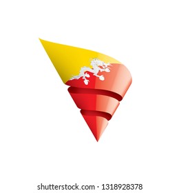 Bhutan flag, vector illustration on a white background