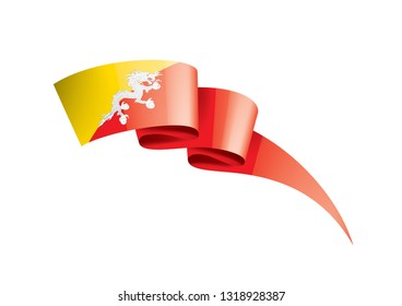 Bhutan flag, vector illustration on a white background