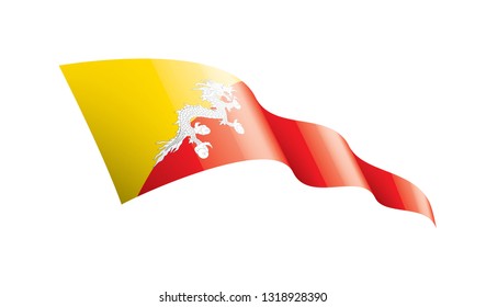 Bhutan flag, vector illustration on a white background