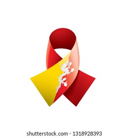 Bhutan flag, vector illustration on a white background