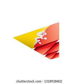 Bhutan flag, vector illustration on a white background