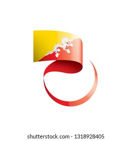 Bhutan flag, vector illustration on a white background