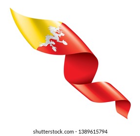 Bhutan flag, vector illustration on a white background