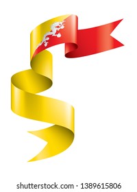 Bhutan flag, vector illustration on a white background