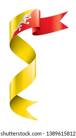 Bhutan flag, vector illustration on a white background