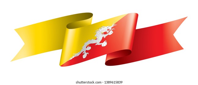 Bhutan flag, vector illustration on a white background