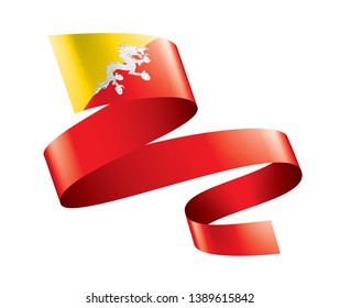 Bhutan flag, vector illustration on a white background
