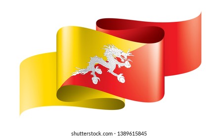 Bhutan flag, vector illustration on a white background