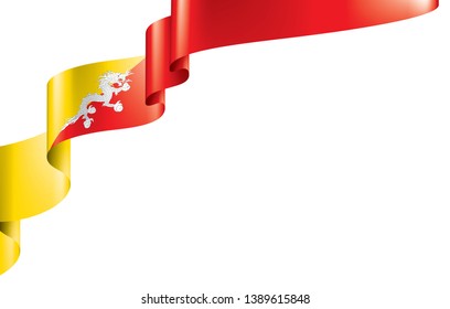 Bhutan flag, vector illustration on a white background
